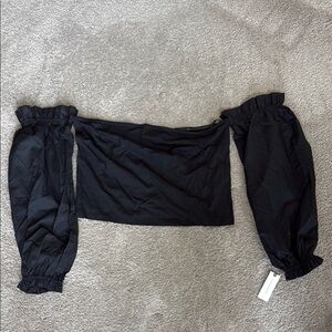 Anthropologie Black Off-Shoulder Blouse